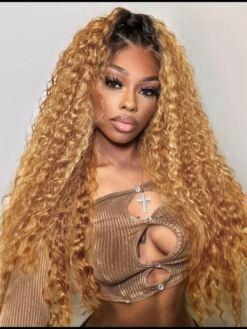 Long Curly Women’s Wig - Honey Blonde